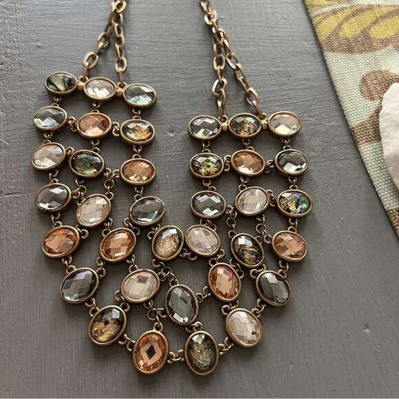 St. Thomas Gold Tone Bib Statement Necklace - Picture 6 of 9